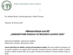 Soutěž NP Šumava ve školních lavicích